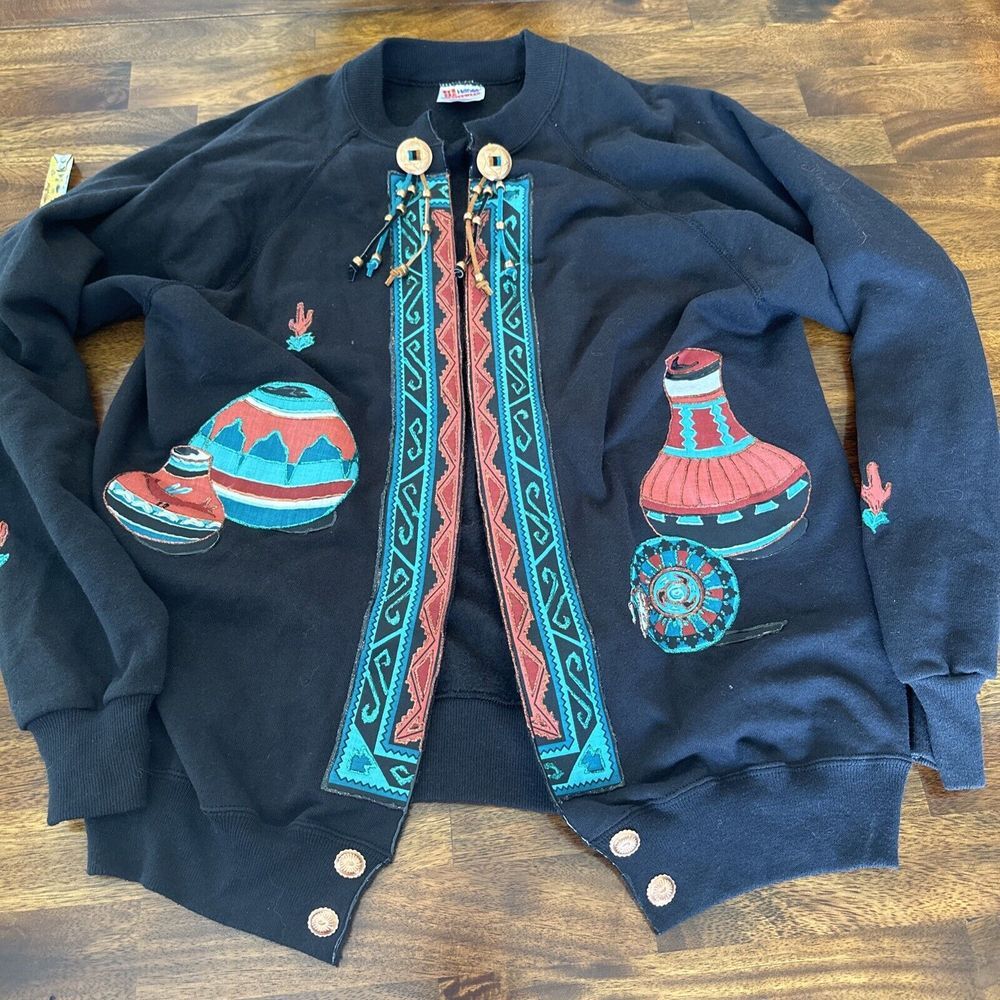 Vintage Indian Jacket large Navajo Aztec . Work Of Art!!